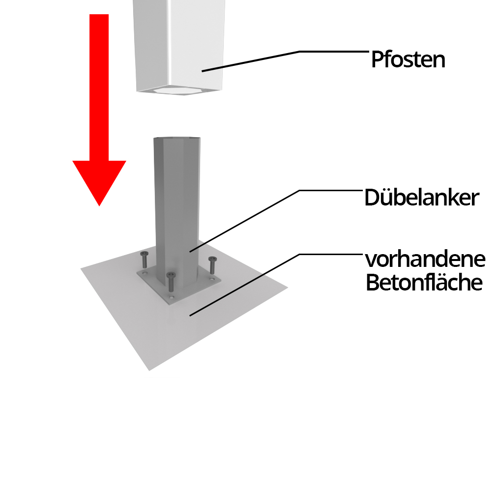 Pfosten zum aufschrauben