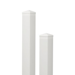Zaunpfosten 10x10cm  Kunststoff Weiß