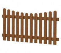 Gartenzaun-Element (Lattenzaun) | PVC-Kunststoff | Unterbogen - Golden-Oak | BAUSATZ